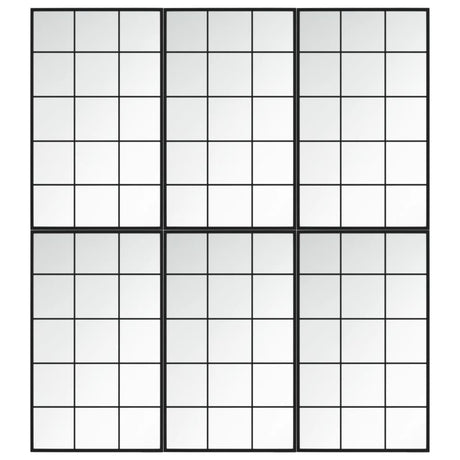 VidaXL Wandspiegels 6 st 100x60 cm metaal zwart