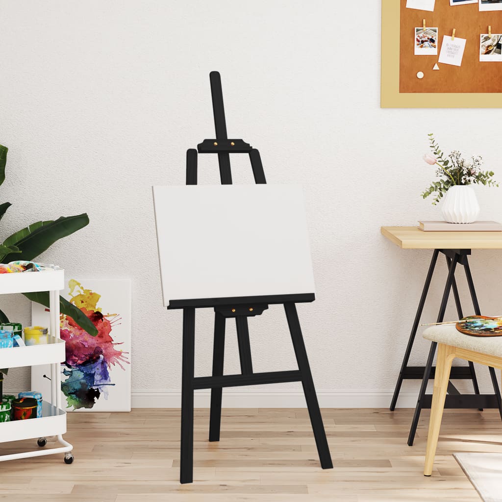 Vidaxl Easel 53.5x95x127 cm Pine solide noir