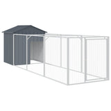 Loft Vidaxl se střechou 117x405x123 cm galvanizovaný ocelový antracit