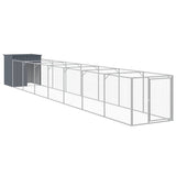 Vidaxl dog loft with run 110x813x110 cm galvanized steel anthracite