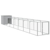 Vidaxl dog loft with run 110x813x110 cm steel light gray