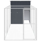 Vidaxl dog loft with run 165x455x181 cm galvanized steel anthracite