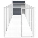 Vidaxl dog loft with run 165x863x181 cm galvanized steel anthracite