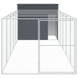 Vidaxl dog loft with run 214x661x181 cm galvanized steel anthracite