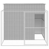 Vidaxl dog loft with run 214x253x181 cm steel light gray