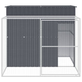 Vidaxl dog loft with run 214x253x181 cm galvanized steel anthracite