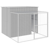 Vidaxl dog loft with run 214x253x181 cm steel light gray