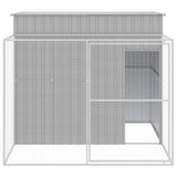 Vidaxl dog loft with run 214x253x181 cm steel light gray