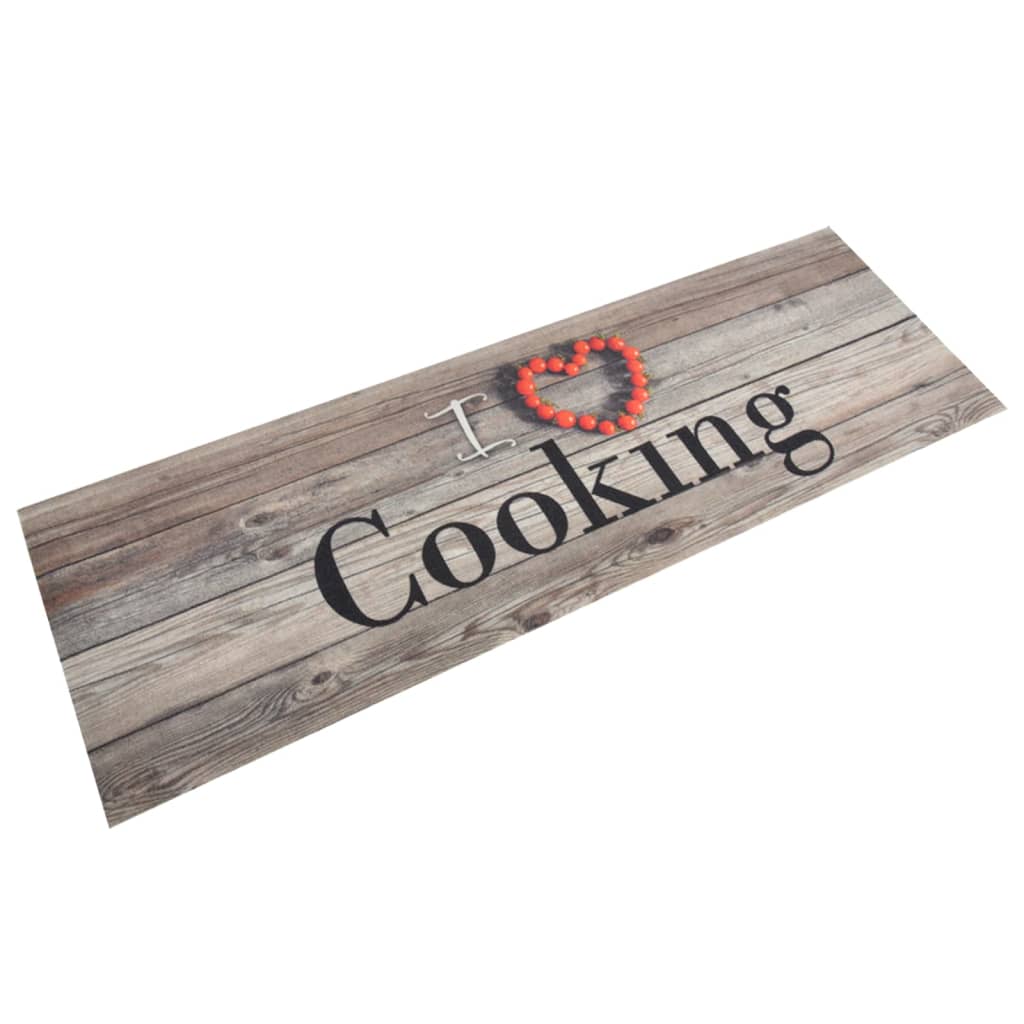 Vidaxl Kitchen mat Washable Cooking-print 60x180 cm velvet gray