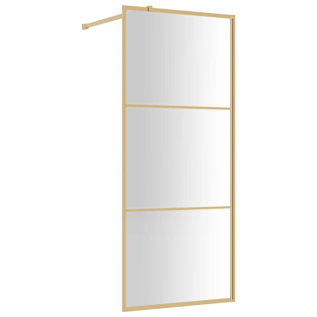 Vidaxl Walk-in shower wall Transparent 80x195 cm ESG-Glas Gold colored