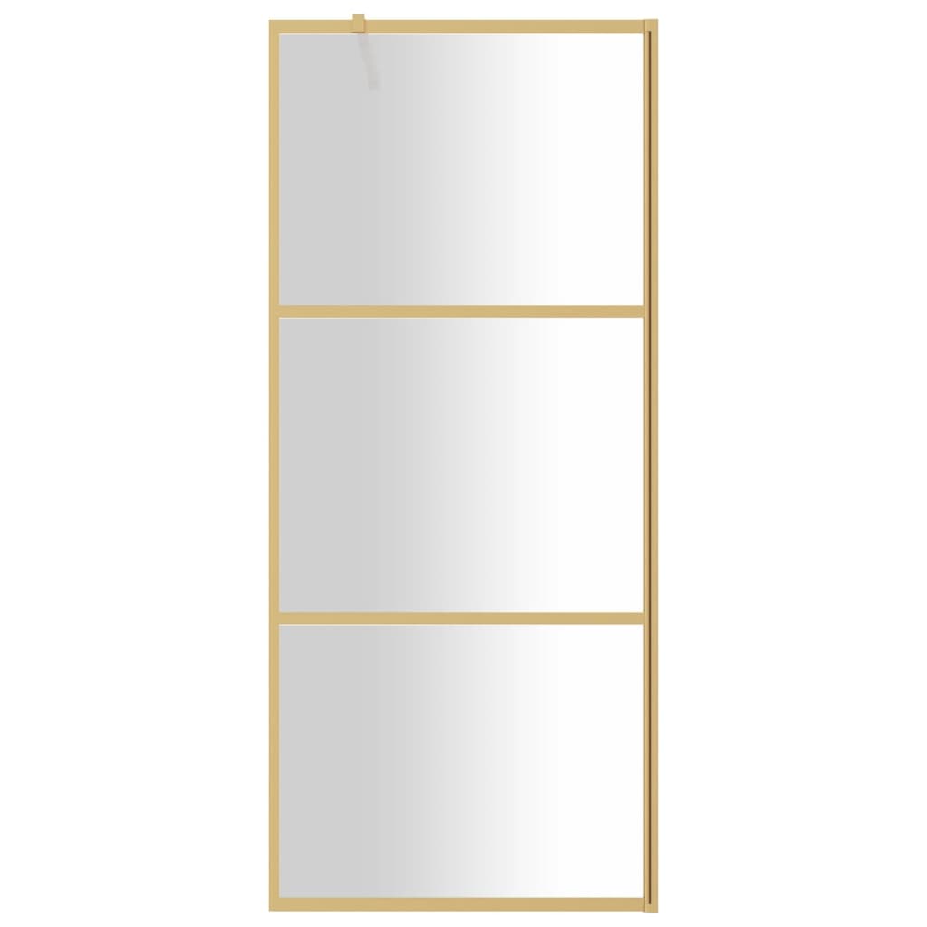 Vidaxl Walk-in shower wall Transparent 80x195 cm ESG-Glas Gold colored