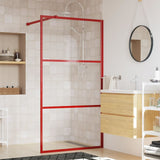 Vidaxl Walk-In Muron de douche transparente 100x195 cm ESG Verre rouge