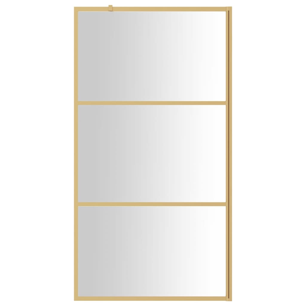 Vidaxl Walk-in shower wall Transparent 100x195 cm ESG-Glas Gold colored