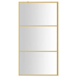 Vidaxl Walk-in shower wall Transparent 100x195 cm ESG-Glas Gold colored