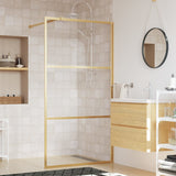 Vidaxl Walk-in shower wall Transparent 100x195 cm ESG-Glas Gold colored