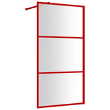 Vidaxl Walk-in shower wall Transparent 115x195 cm ESG glass red