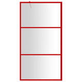 Vidaxl Walk-in shower wall Transparent 115x195 cm ESG glass red