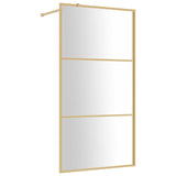 Vidaxl Walk-in shower wall Transparent 115x195 cm ESG glass gold colored