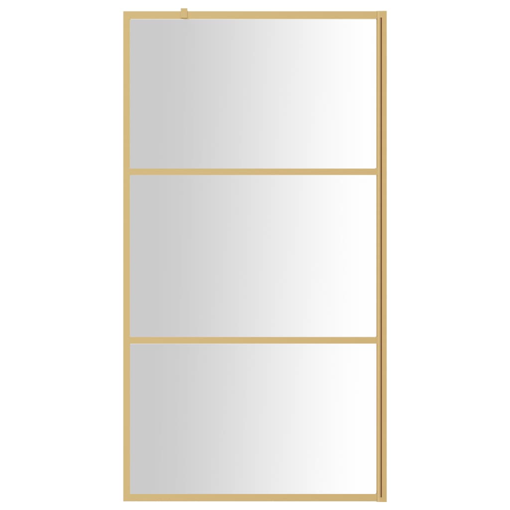 Vidaxl Walk-in shower wall Transparent 115x195 cm ESG glass gold colored