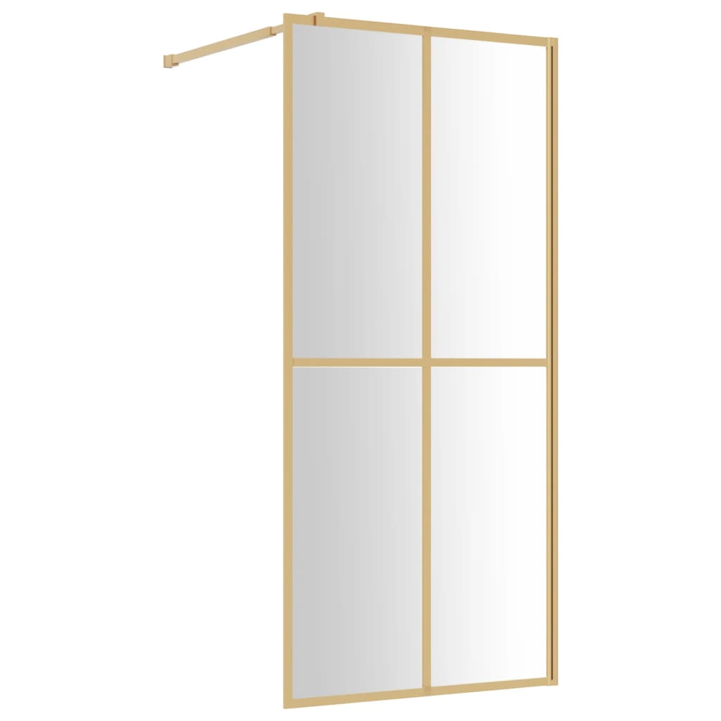 Vidaxl Walk-in shower wall Transparent 80x195 cm ESG-Glas Gold colored