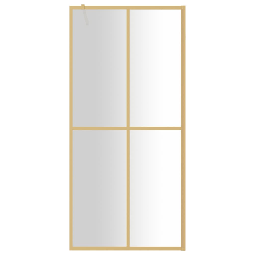 Vidaxl Walk-in shower wall Transparent 80x195 cm ESG-Glas Gold colored