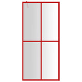 Vidaxl Walk-in shower wall Transparent 100x195 cm ESG glass red