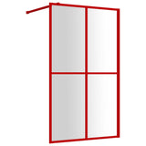 Vidaxl Walk-in shower wall Transparent 118x195 cm ESG glass red