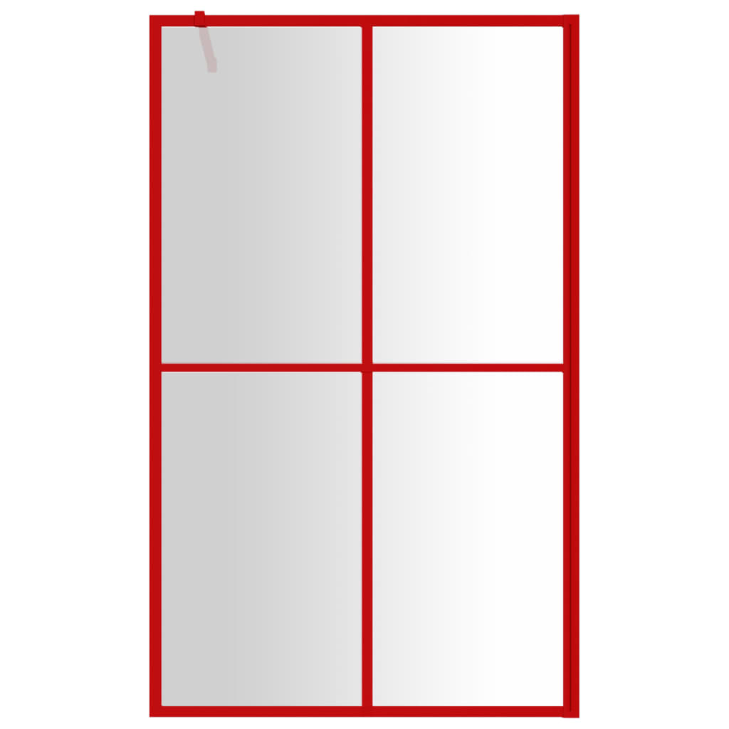 Vidaxl Walk-in shower wall Transparent 118x195 cm ESG glass red