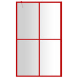 Vidaxl Walk-in shower wall Transparent 118x195 cm ESG glass red