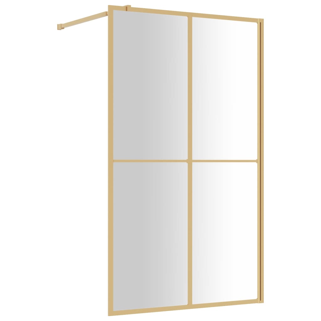 Vidaxl Walk-in Shower Wall Transparent 118x195 cm ESG-GLAS Gold w kolorze