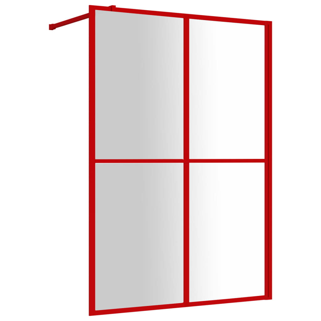 Vidaxl Walk-in shower wall Transparent 140x195 cm ESG glass red