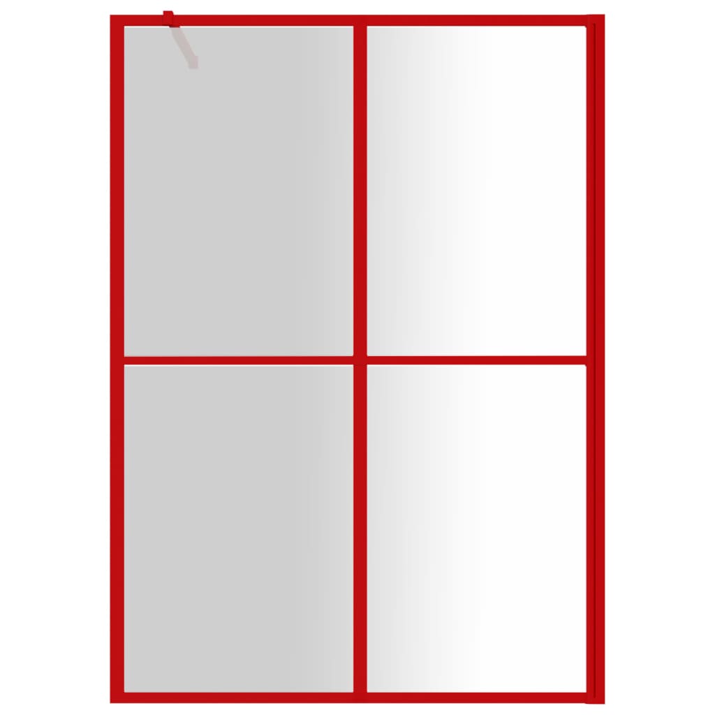 Vidaxl Walk-in shower wall Transparent 140x195 cm ESG glass red