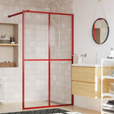 Vidaxl Walk-in shower wall Transparent 140x195 cm ESG glass red