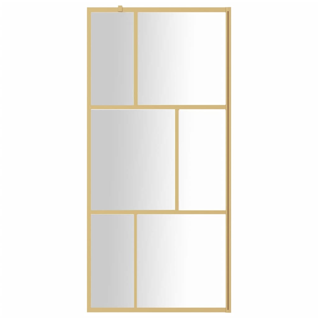 Vidaxl Walk-in shower wall Transparent 80x195 cm ESG-Glas Gold colored