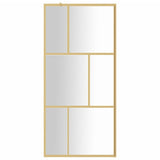 Vidaxl Walk-in shower wall Transparent 80x195 cm ESG-Glas Gold colored