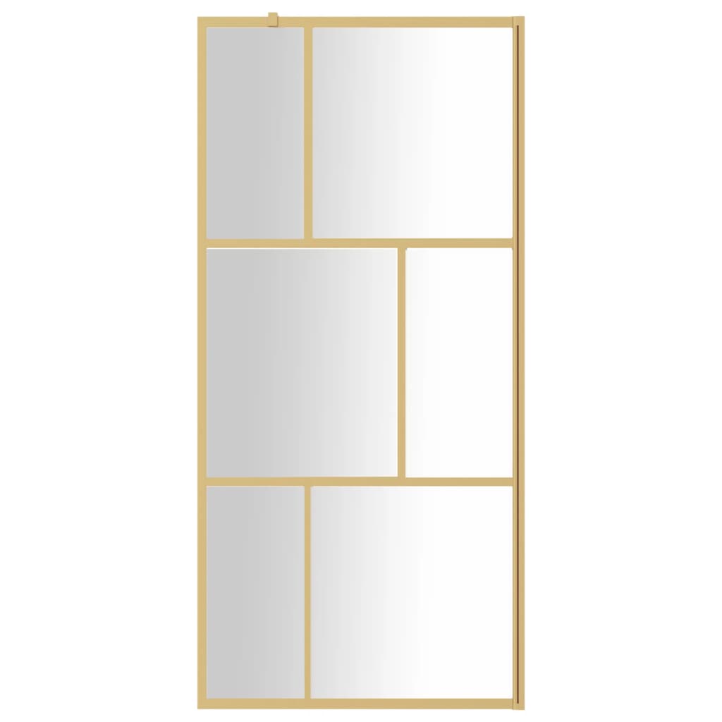 Vidaxl Walk-in sprchová stěna průhledná 90x195 cm ESG Glass Gold Colored