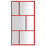 Vidaxl Walk-in shower wall Transparent 100x195 cm ESG glass red