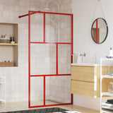 Vidaxl Walk-in shower wall Transparent 100x195 cm ESG glass red