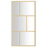 Vidaxl Walk-in shower wall Transparent 100x195 cm ESG-Glas Gold colored