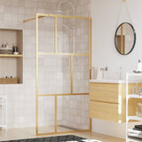 Vidaxl Walk-in shower wall Transparent 100x195 cm ESG-Glas Gold colored