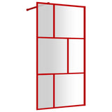 Vidaxl Walk-in shower wall Transparent 115x195 cm ESG glass red