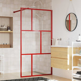 Vidaxl Walk-in shower wall Transparent 115x195 cm ESG glass red