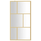 Vidaxl Walk-in shower wall Transparent 115x195 cm ESG glass gold colored