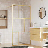 Vidaxl Walk-in shower wall Transparent 115x195 cm ESG glass gold colored