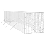 Vidaxl psí chovatelská stanice pro venku 2x10x2 m galvanizované ocelové stříbrné stříbrné