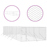 Vidaxl psí chovatelská stanice pro venku 4x12x2 m galvanizované ocelové stříbrné stříbrné