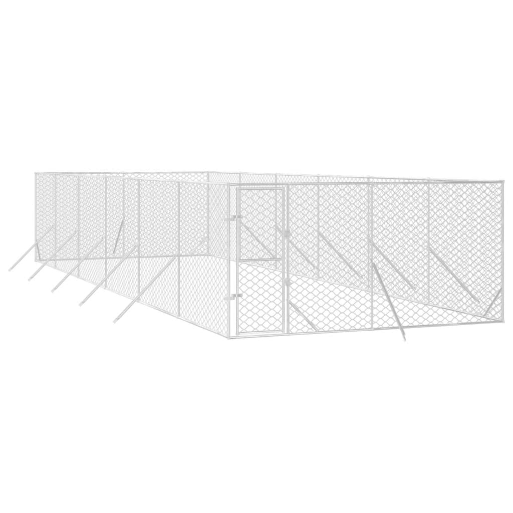 Vidaxl psí chovatelská stanice pro venku 4x12x2 m galvanizované ocelové stříbrné stříbrné