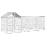 Vidaxl dog kennel with roof 6x2x2.5 m galvanized steel silver color