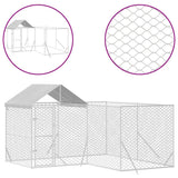 Vidaxl Dog Kennel with roof 4x4x2.5 m galvanized steel silver