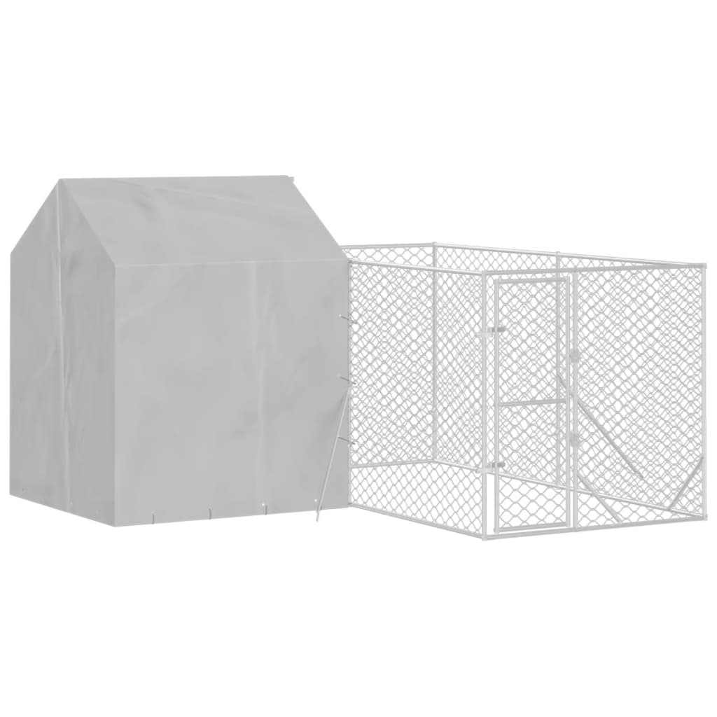 Vidaxl Dog Kennel with roof 4x4x2.5 m galvanized steel silver